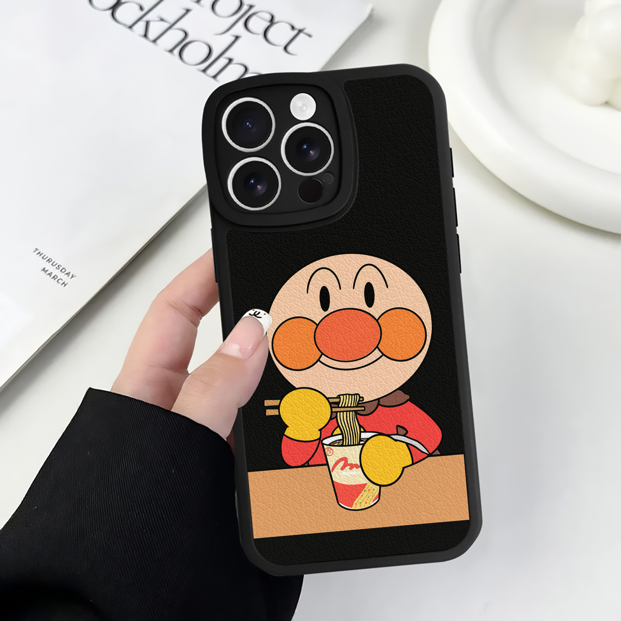 （画像用） アンパンマン Anpanman 【iPhone 16シリーズ対応】シリコンスマホケース（レザー調） 材質：シリコン